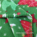 Christmas tree print design two side brushed fleece polar fleece blanket